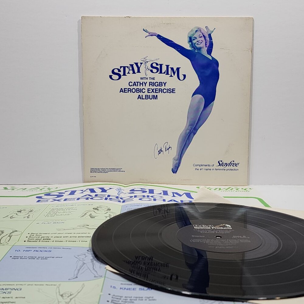 Stay Slim with the Cathy Rigby Aerobic Exercise Vinyl Album LP 1982 RARE DISC